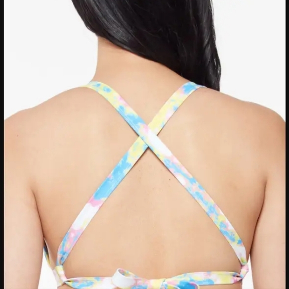 NWT JESSICA SIMPSON tie dye bikini top swimsuit,  multicolor - Picture 2 of 6